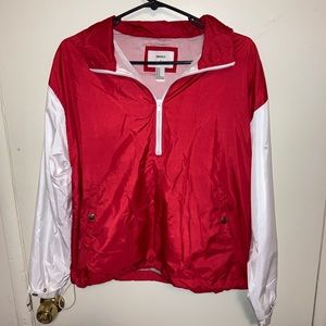 Forever 21 red and white wind breaker